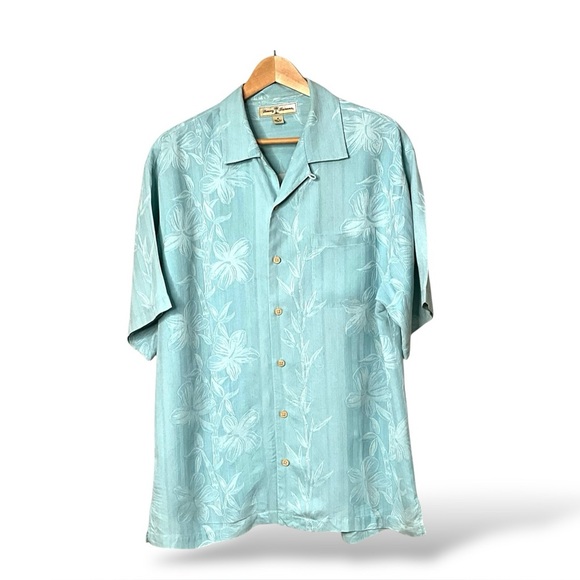 TOMMY BAHAMA 100% Silk Tropical Shirt MEDIUM - Picture 3 of 7